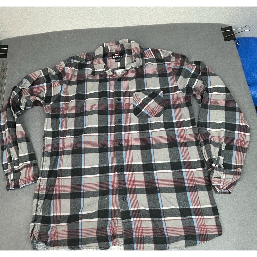 Vintage Quicksilver Flannel Shirt Large Red Penmar Check Plaid Outdoor Surf